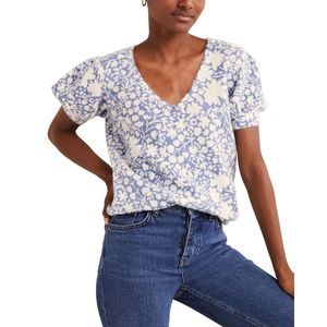 Boden Womens  Printed Puff Sleeve Wool & Alpaca-Blend Jumper